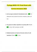 Portage BIOD 151 Final Exam with Correct Answers 2024