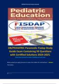 OB/PEDIATRIC Paramedic Fisdap Study Guide Exam Containing 93 Questions with Certified Solutions 2024-2025. 