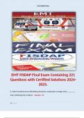 EMT FISDAP Final Exam Containing 221 Questions with Certified Solutions 2024-2025. 