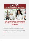 ExCPT Practice Exam Containing 120 Questions with Definitive Solutions 2024-2025. 