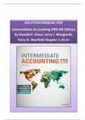 SOLUTION MANUAL FOR Intermediate Accounting IFRS 4th Edition by Donald E. Kieso, Jerry J. Weygandt, Terry D. Warfield Chapter 1-24 A+