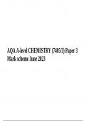 AQA A-level CHEMISTRY (7405/3) Paper 3 Mark scheme June 2023