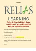 Relias ED RN A/ Full Study Guide Containing 67 Terms with Certified Solutions Updated 2024-2025. 