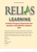 69 Relias Emergency Department Test Questions with Definitive Solutions 2024: 