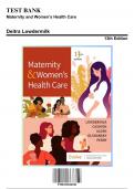 Comprehensive Test Bank for Maternity and Women’s Health Care, 13th Edition by Lowdermilk, 9780323810180, Encompassing Chapters 1 to 37 | Rationals Provided
