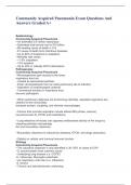 Community Acquired Pneumonia Exam Questions And Answers Graded A+