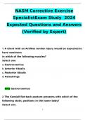 NASM Specialist Final Exam2024 Expected Questions and Answers (Verified by Expert)
