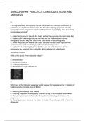 SONOGRAPHY PRACTICE CORE QUESTIONS AND ANSWERS