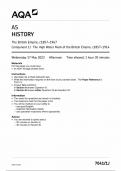 2023 AQA AS HISTORY QUESTION PAPER AND MARK SCHEME BUNDLE [7041/1J: The British Empire, c1857–1967 Component 1J The High Water Mark of the British Empire, c1857–1914]