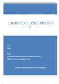 OCR 2023 GCSE Combined Science Physics A Gateway Science J250/11: Paper 11 (Higher Tier) Question Paper & Mark Scheme (Merged)