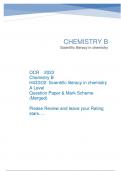 OCR 2023 Chemistry B H433/02: Scientific literacy in chemistry A Level Question Paper & Mark Scheme  (Merged)
