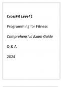 CrossFit Level 1 Programming For Fitness Comprehesive Exam Guide Q & A 2024.