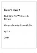CrossFit Level 1 Nutrition for Wellness & Fitness Comprehesive Exam Guide Q & A 2024