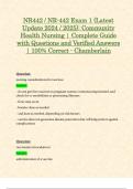 NR442 / NR-442 Exam 1 (Latest Update 2024 / 2025): Community Health Nursing | Complete Guide with Questions and Verified Answers | 100% Correct - Chamberlain