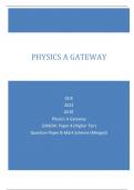 OCR 2023 GCSE Physics A Gateway J249/04: Paper 4 (Higher Tier) Question Paper & Mark Scheme (Merged) PHYSICS A GATEWAY