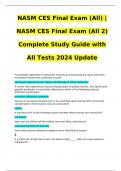 NASM CES Final Exam (All) NASM CES Final Exam