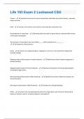 Life 103 Exam 2 Lockwood CSU Questions And Answers With Complete Solutions 100% Correct Answers