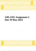 GRL1501 Assignment 2 Due 10 May 2024
