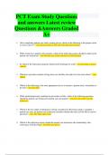 PCT Exam Study Questions  and answers Latest review  Questions &Answers Graded  A+
