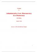 Test Bank for Administrative Law Bureaucracy in a Democracy 6th Edition By Dr. Daniel E. Hall (All Chapters, 100% Original Verified, A+ Grade)