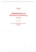 Test Bank for Administrative Law Bureaucracy in a Democracy 7th Edition By Daniel Hall (All Chapters, 100% Original Verified, A+ Grade)