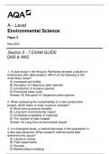 AQA A - LEVEL ENVIRONMENTAL SCIENCE PAPER 2 SECTION 5 - 7 EXAM GUIDE QNS & ANS
