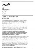 AQA AS BIOLOGY PAPER 2 TOPIC 1 - 4 EXAM GUIDE QNS & ANS MAY 2024