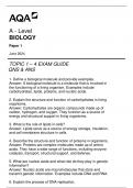 AQA A - LEVEL BIOLOGY PAPER 1 TOPIC 1 - 4 EXAM GUIDE QNS & ANS JUNE 2024