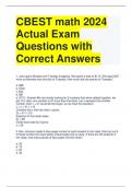 CBEST math 2024 Actual Exam Questions with Correct Answers