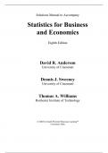 Solution Manual For Statistics for Business and Economics Eighth Edition David R. Anderson Dennis J. Sweeney
