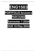 ENG1503 PORTFOLIO ANSWERS DUE 15 MAY 2024