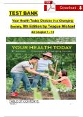 Teague Michael, Your Health Today Choices in a Changing Society, 8th Edition TEST BANK, All Chapters 1 - 18, Complete Newest Version