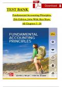 John Wild & Ken Shaw, Fundamental Accounting Principles, 25th Edition TEST BANK, All Chapters 1 - 26, Complete Newest Version