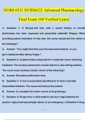 NURS 6521 NURS6521 Advanced Pharmacology Final Exam 100 Solved 100% Correct |2024/2025 Correct Questions and Answers