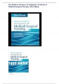 Test Bank for Brunner & Suddarth's Textbook of Medical-Surgical Nursing, 15th Edition (Hinkle, 2022),All Chapters ,INSTANT DOWNLOAD
