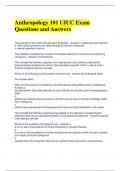 Anthropology 101 UIUC Exam Questions and Answers (1)