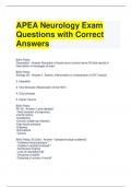 APEA Neurology Exam Questions with Correct Answers (1)