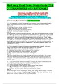 Med Surg Final Exam Study Guide 284 QUIZ&ANSWERS with RATIONALE