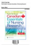 Test Bank: Polit & Beck Canadian Essentials of Nursing Research, 4th Edition by Woo - Chapters 1-18, 9781496301468 | Rationals Included