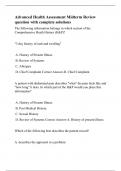 Advanced Health Assessment Midterm Review question with complete solutions