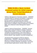 FEMA IS-200.c: Basic incident  command system for initial response Actual Exam Tested Questions &  Correct Answers
