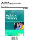 Test Bank: Davis Advantage for Pediatric Nursing: Critical Components of Nursing Care 3rd Edition by Rudd - Ch. 1-22, 9781719645706, with Rationales