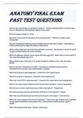Anatomy Final Exam Past Test Questions