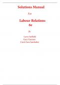 Solutions Manual for Labour Relations 6th Edition By Larry Suffield, Gary Gannon, Carol Ann Samhaber (All Chapters, 100% Original Verified, A+ Grade) 