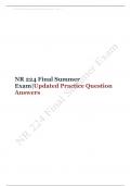 NR 224 Final Summer  Exam|Updated Practice Question      Answers