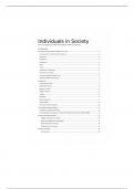 Soc 1000F - Individuals In Society Notes 