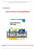   Test Bank Basic Geriatric Nursing 8th Edition by Patricia A. Williams A+ 