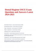 Dental Hygiene OSCE Exam Questions and Answers Latest 2024-2025 | VERIFIED.