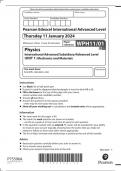 Pearson Edexcel International Advanced Level Physics 2024  (WPH11/01)