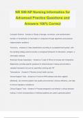 NR 599 NP Nursing Informatics for Advanced Practice Questions and Answers 100% Correct